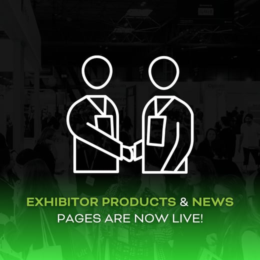 Exhibitor products and news pages are live